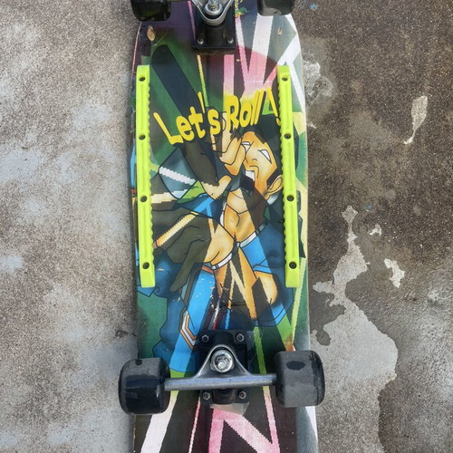 Old School Skateboard used with worn wood for tricks