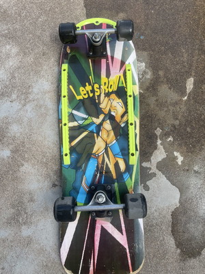 Old School Skateboard used with worn wood for tricks