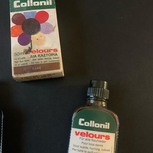 Collonil Velours collectible dyes used, 1970s vintage