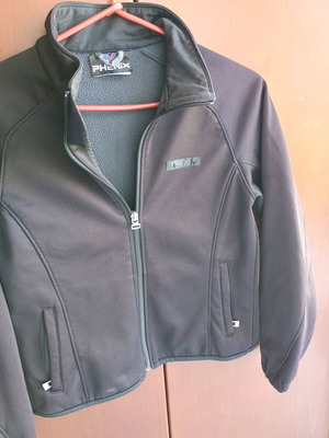 Women's Softshell jacket used, black, with fleece lining