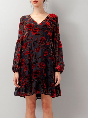 ALE floral dress like new, dark shades with floral patterns