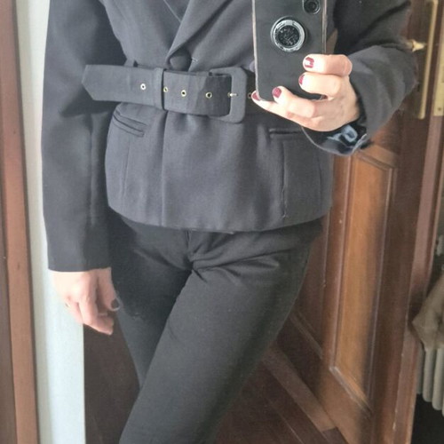 Vintage gray jacket with belt On Line like new, size 3