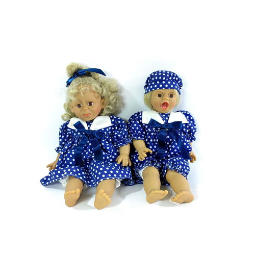 Vintage 90s Hard Plastic Baby Doll Twins collectible pair like new
