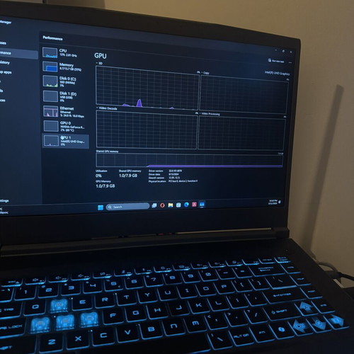 MSI Slim15 BV13E Laptop Intel i7 13th Gen, Nvidia 4050, 16GB RAM, 500GB SSD