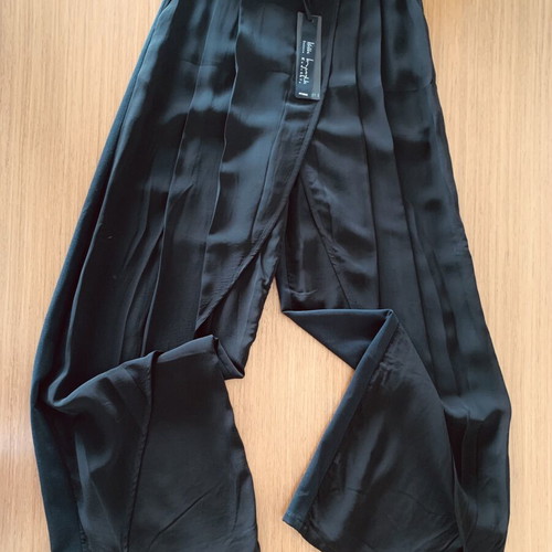 Ioanna Kourbela black palazzo pants new, muslin layer effect