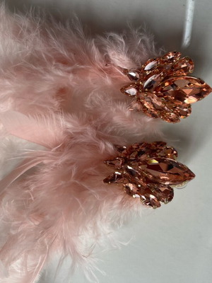 Earrings with pink feathers new