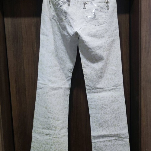 Dolce & Gabbana women's linen bootcut pants like new, white, vintage