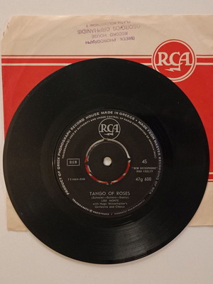 RCA 45 оборота плоча употребяван, Tango of Roses & Roman Guitar от Lou Monte