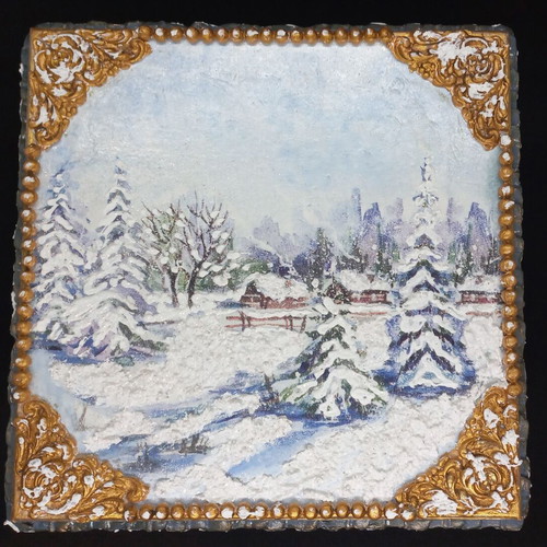 Christmas box new with decoupage technique