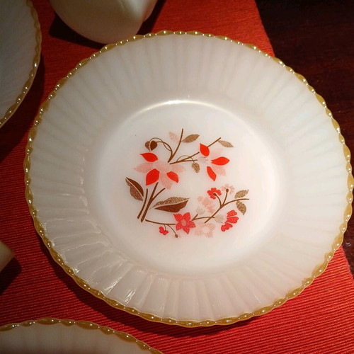 Vintage Termocrisa Mexico opaline plates and mugs set