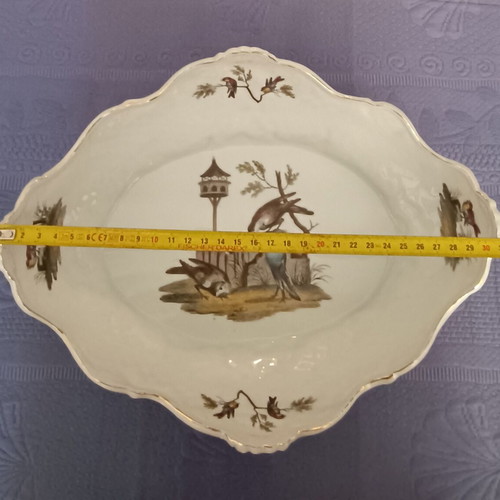 Limoges Deshoulières deep porcelain serving plate like new, Metropolitan Museum collection
