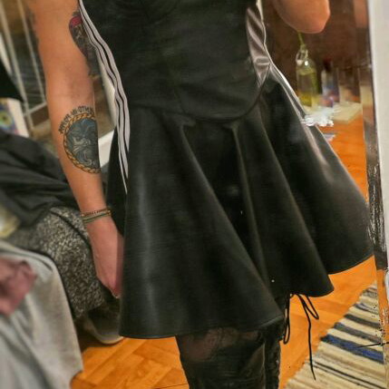 Adidas faux leather dress new, limited edition, black, size S