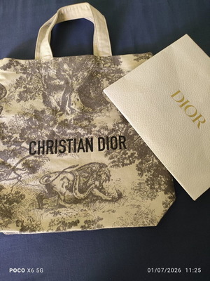 Dior canvas book tote bag like new, unisex, grey and beige