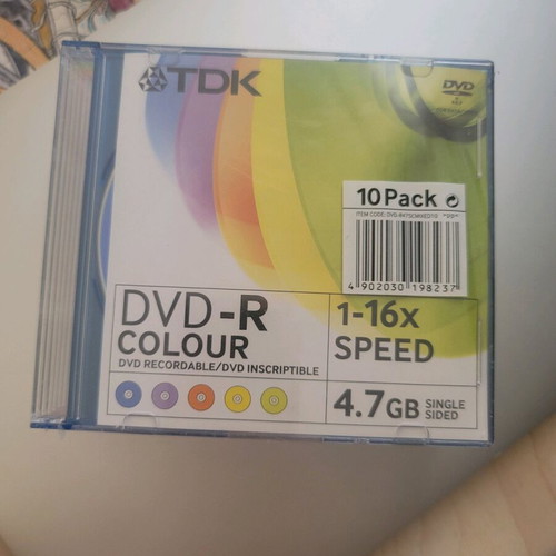 DVD-R colour 4.7GB pack of 10 new with sleeves
