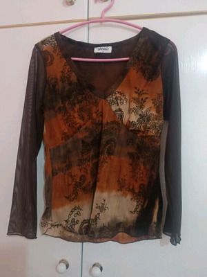 Danilo long-sleeve blouse with transparent sleeves size 2 like new