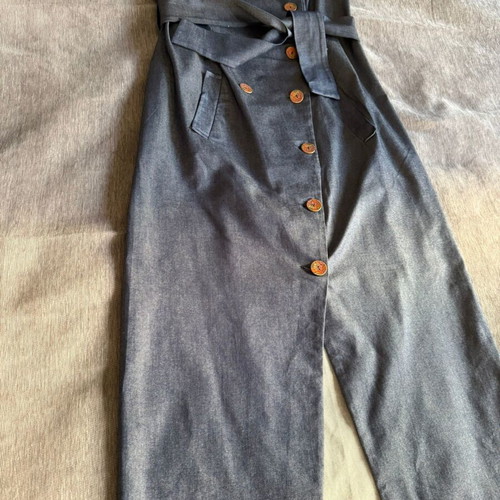 Chaton denim dress with straps and buttons new, size S, blue