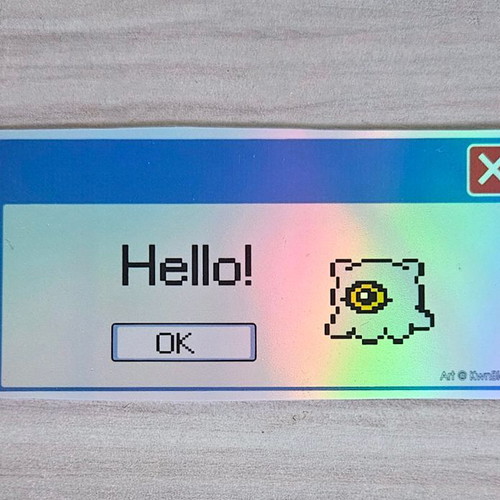 Digimon The Movie Kuramon Email handmade holographic sticker made to order