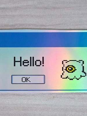 Digimon The Movie Kuramon Email handmade holographic sticker made to order