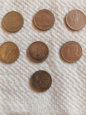 Collectible Athens 2004 coins used, pack of 7
