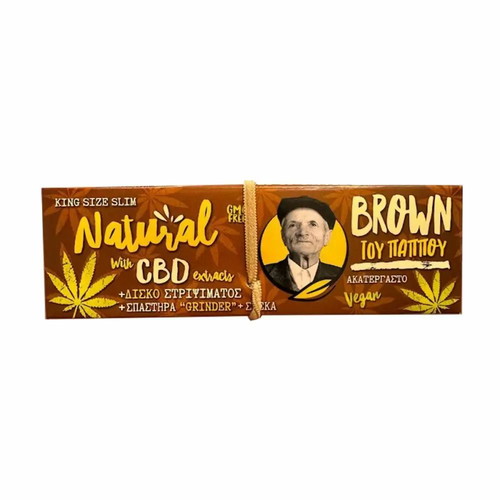 Tsigaroharto Tou Pappou King Size CBD raw, new, 50 leaves with rolling papers