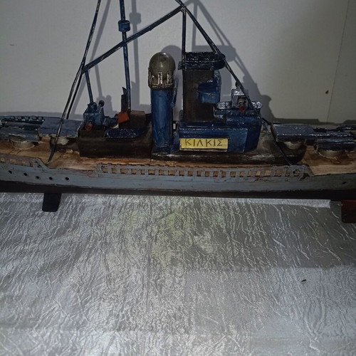 Metal ship handmade collectible used
