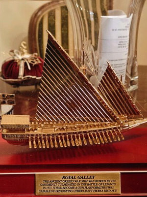Royal Galley Battle Of Lepanto brass model in excellent condition