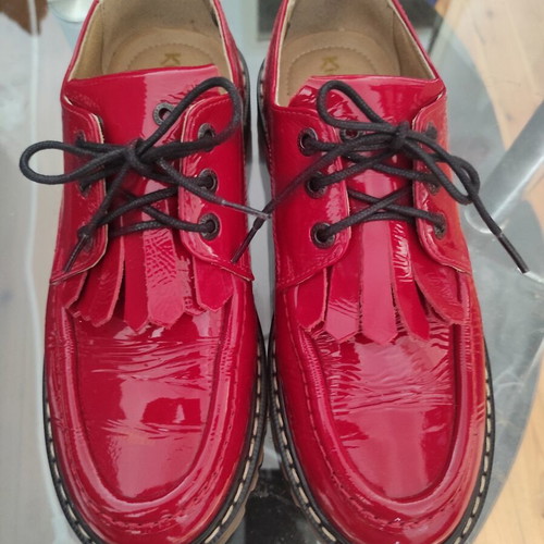 Kickers Declow Patent Leather Convertible Oxfords Loafers red size 38 used