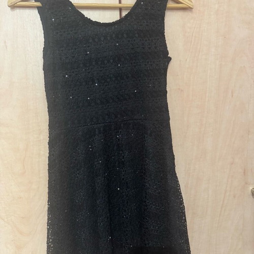 Evening dress black like new with wide bow