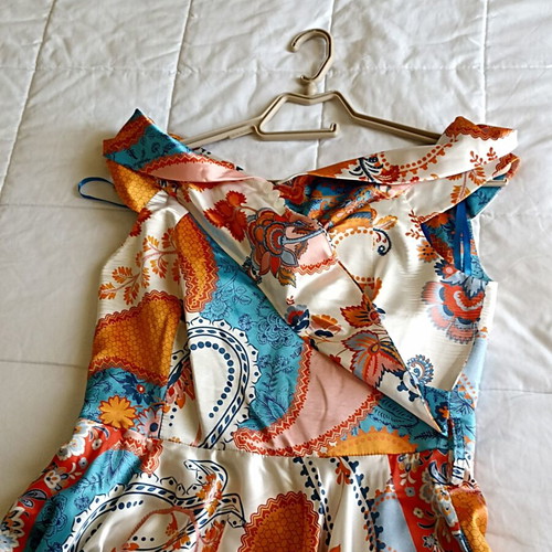 Maxi printed women's dress White 22 like new, size S/M