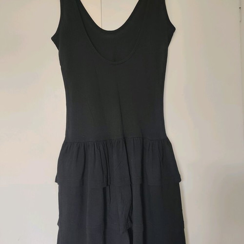 Black cotton dress medium with open back used