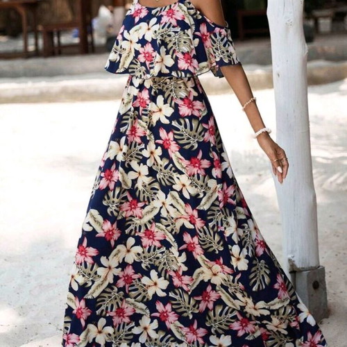Shein summer dress with floral print size large new