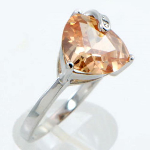 Orange Citrine fashion silver 925 platinum plated ring new