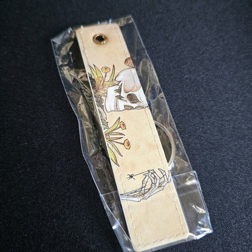 Skeleton keychain new, leather