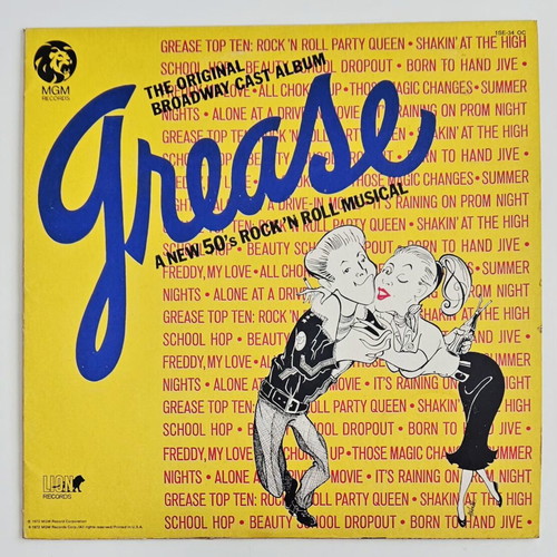 Grease The Original Broadway Cast Album vinyl LP mint condition