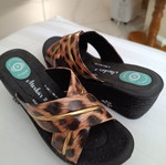 Women's orthopedic platform sandals new, animal print, size 38