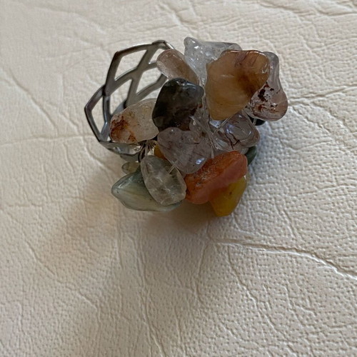 Handmade agate ring adjustable, new