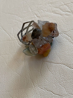 Handmade agate ring adjustable, new