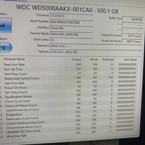 WD Blue hard drives 250GB and 500GB like new