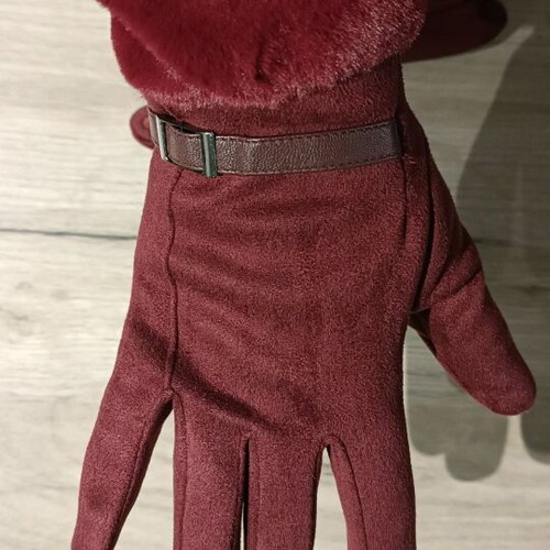 Amelie gloves burgundy new, size Large