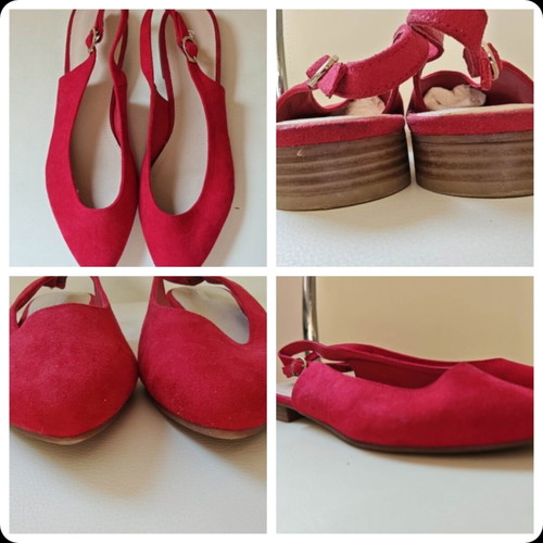 Red ballerina flats, size 40, 25 cm insole