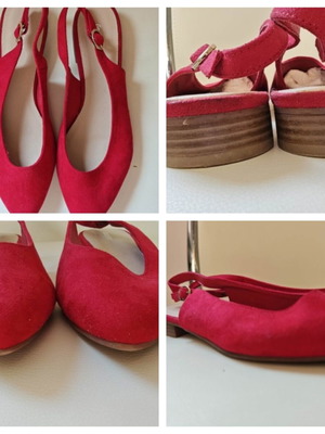 Red ballerina flats, size 40, 25 cm insole