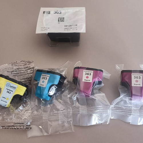 Hp363 Compatible Ink Cartridges New, 2 Magenta, 1 Cyan, 1 Yellow, Bonus Black