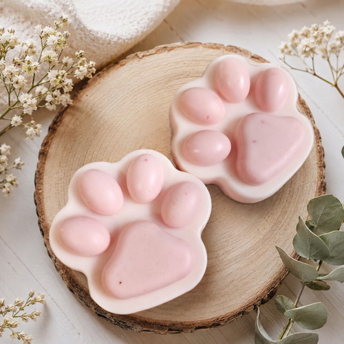 Glycerin Soap Paw Shape with Donkey Milk and Strawberry Scent