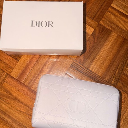 Dior white cosmetic pouch new with box