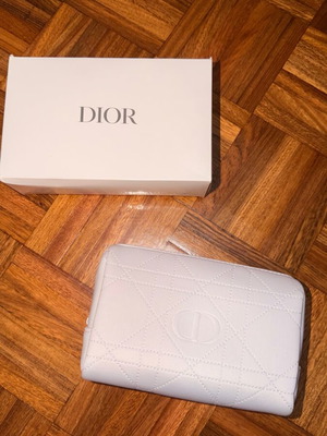 Dior white cosmetic pouch new with box