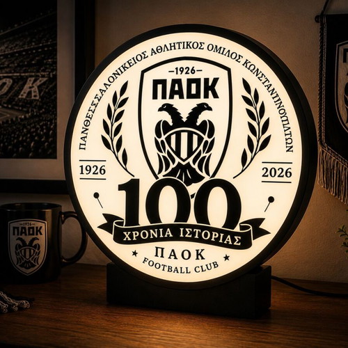 PAOK 100 Years Anniversary Light new, centenary lamp with LED