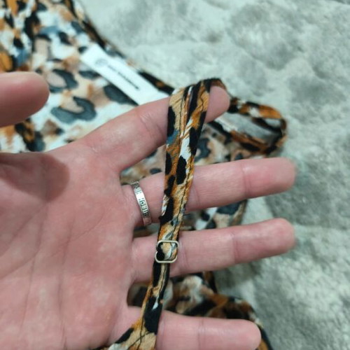 Leopard long dress like new, beige and brown, wrap style