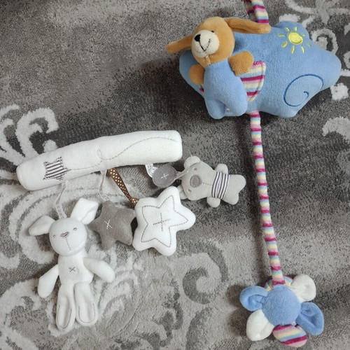 Baby decorative toys used, set of 2, Mamas and Papas velvet