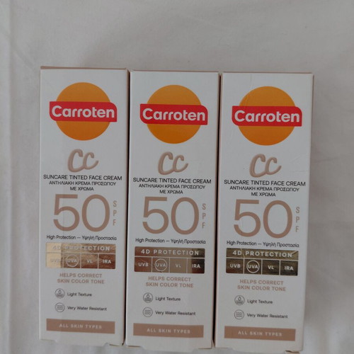 Carroten CC suncare tinted face cream 50ml pack of 3 new
