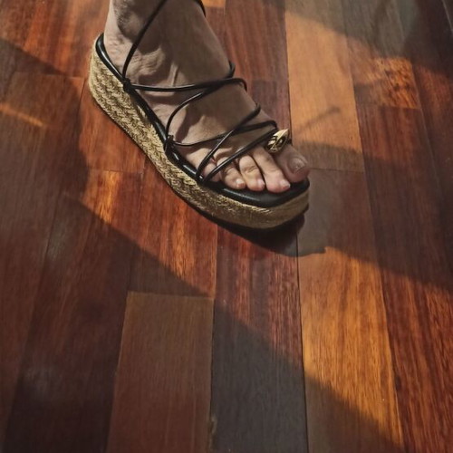Komis & Komis women's platform sandals like new, size 38, black and beige
